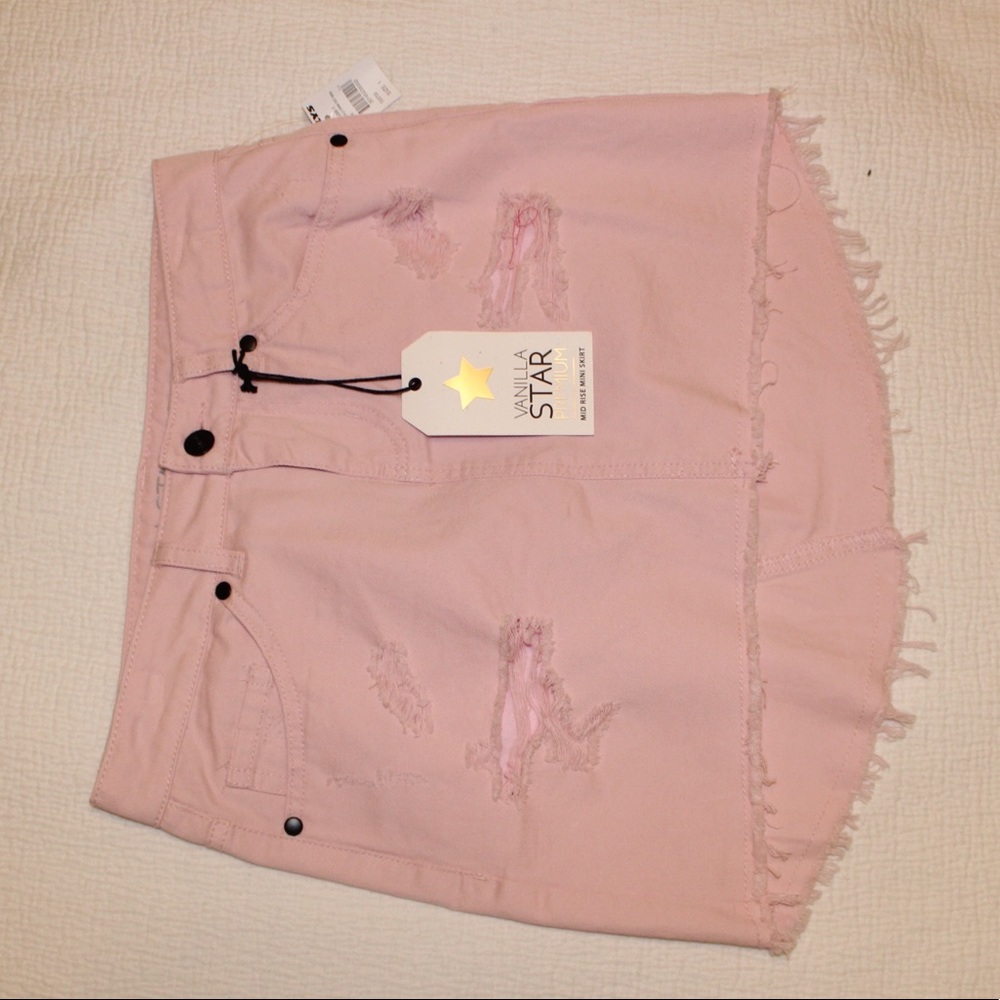 Pink jean skirt